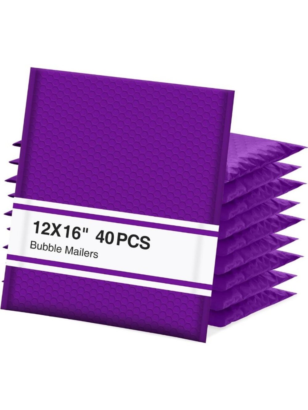 Purple Padded Bubble Mailers 12x16" - 40 Pack, Durable & Lightweight Shipping